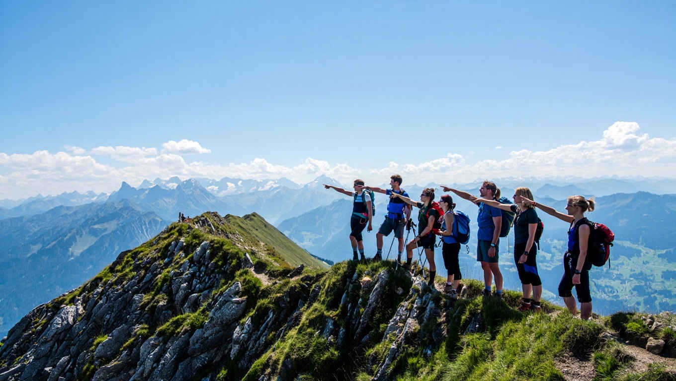 Geführte Wandergruppe in den Bayerischen Alpen
